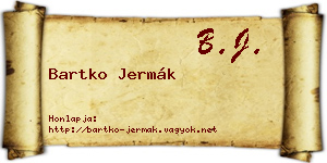 Bartko Jermák névjegykártya